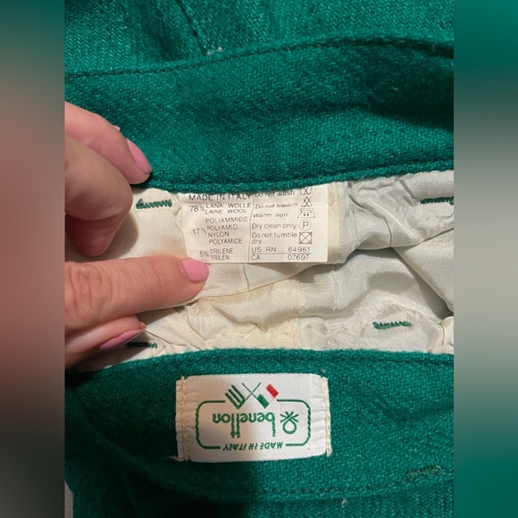 Benetton Vintage 1980s Wool Blend Made in Italy Pants Size 4(40) - Picture 5 of 6